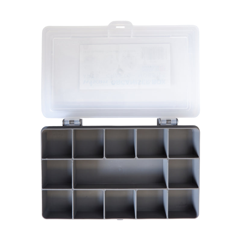 17cm Wham Grey Plastic Organiser with 13 divisions - 18 Piece Box Set