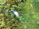 Primus Standing Peacock Hand Crafted Metal Garden Bird Ornament Sculpture PQ1505
