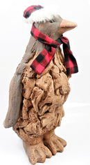 Christmas Penguin Primus Wood Effect Frost Proof Ornament Garden Home Animal