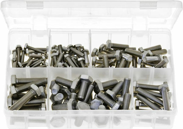 Assortment Box of M5 M6 M8 M10 Stainless Steel Fully Threaded Bolts 120 Piece