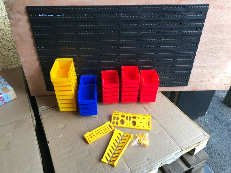 44 Piece Plastic Storage Bins With Backboard For Wall Mounting Tool Organiser