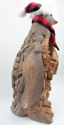 Christmas Penguin Primus Wood Effect Frost Proof Ornament Garden Home Animal