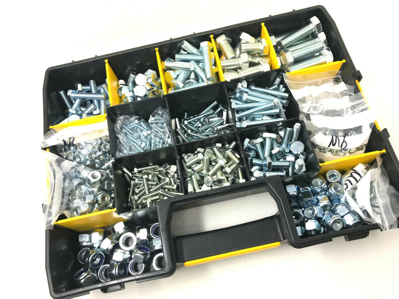 Assorted Metric Hex Bolt and Nyloc Nut Kit M4,M5 M6 M8 M10 M12 M16 Grade 8.8