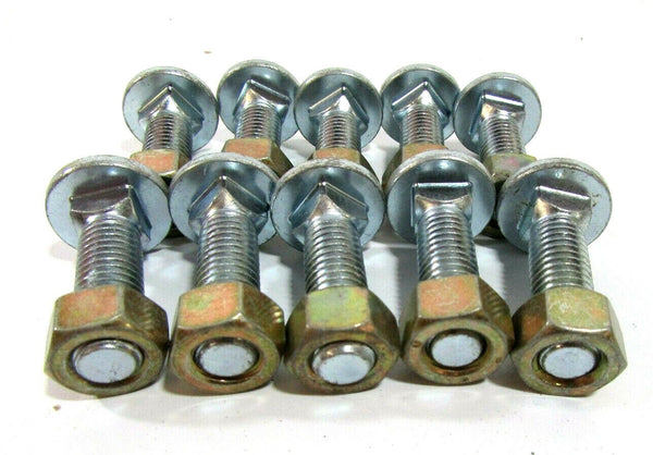 1/2 UNC x 1 1/2 Cup Square Bolts Bright Zinc with Hex Nuts Old type Pack of 10