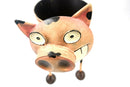 Goofy Nodding Pig Metal Planter Hand Decorative Sweet/Bottle Holder Ornament