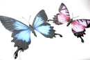 Large Metal Blue,Pink Butterfly-Garden Wall Hanging Art Ornament Indoor/Outdoor