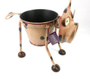 Goofy Nodding Pig Metal Planter Hand Decorative Sweet/Bottle Holder Ornament