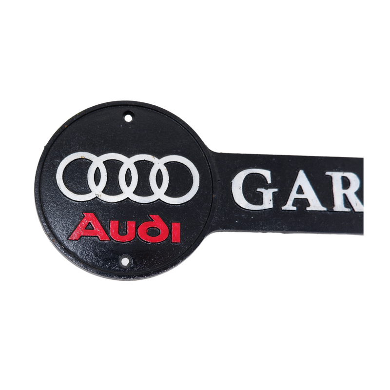 Cast Iron Audi Garage Straight Arrow Sign Audi Logo Workshop Shop Wall Plaque