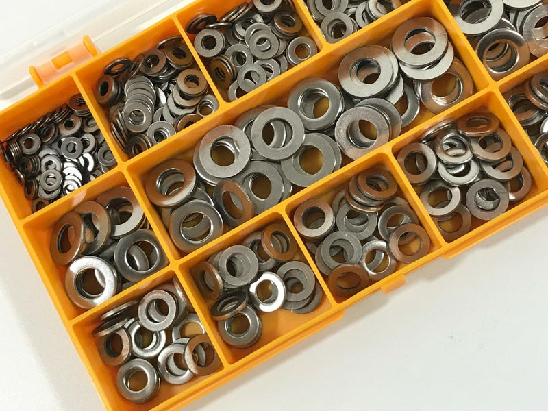460 ASSORTED PIECE A2 STAINLESS STEEL M3 M4 M5 M6 M8 FLAT FORM A WASHERS KIT