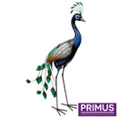 Primus Standing Peacock Hand Crafted Metal Garden Bird Ornament Sculpture PQ1505