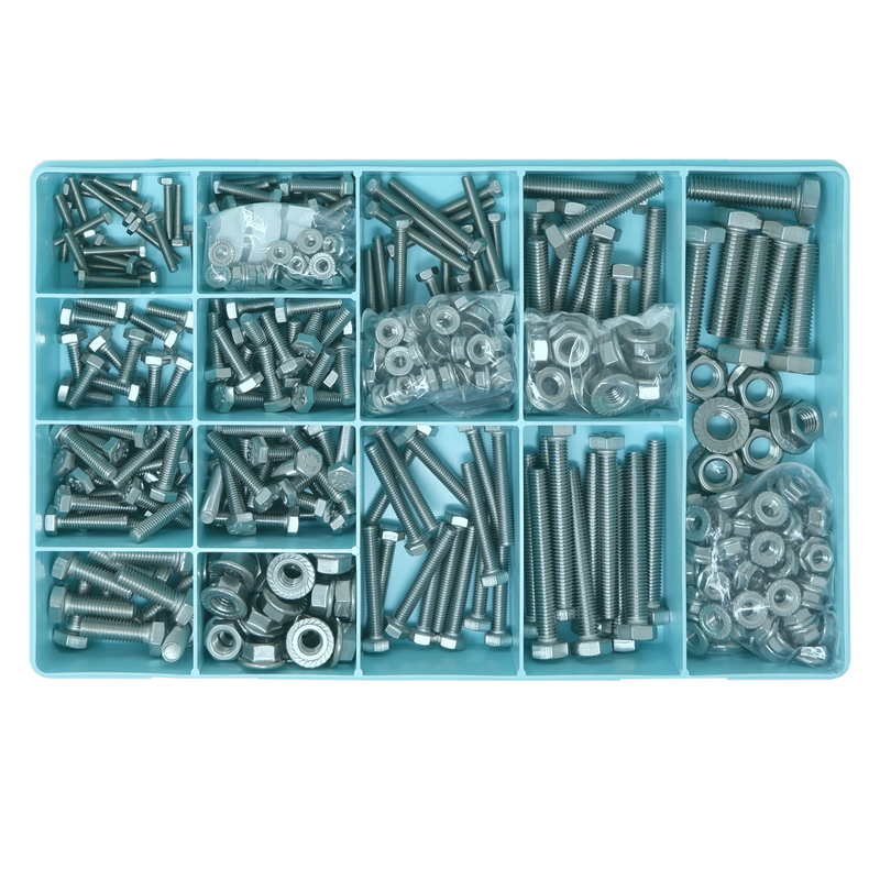 A2 Assorted Box kit M4,M5 M6 M8 M10 Various Nuts & Bolts Mix Setscrews Stainless