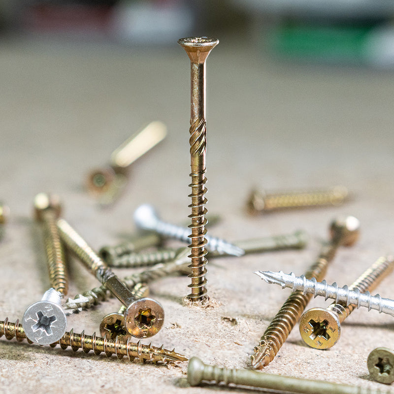 C2 Strong-Fix Premium Screws in Industry Boxes - Pozi - Double Countersunk - Twin-Cut - Yellow