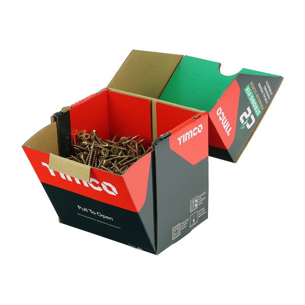 C2 Strong-Fix Premium Screws in Industry Boxes - Pozi - Double Countersunk - Twin-Cut - Yellow