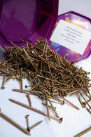 2KG Mixed Tub of Multi Wood Screws Pozi in Purple Octagonal Tub