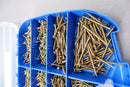 ASSORTED GENERAL PURPOSE WOODSCREWS - TRADE BOX OF 1700 WOOD SCREWS 20mm - 80mm