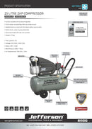 Jefferson 25 Litre 2HP 8 Bar Compressor (110V)