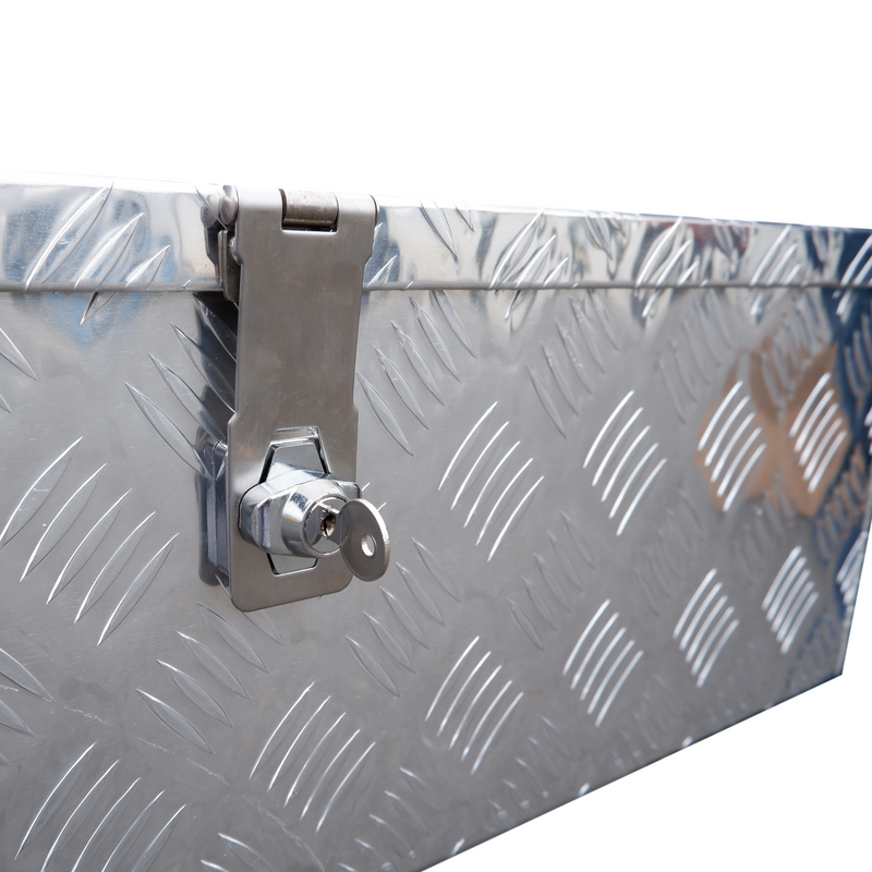 Aluminium Checker Plate Toolbox - Trailer Storage Box - 760X330X240MM