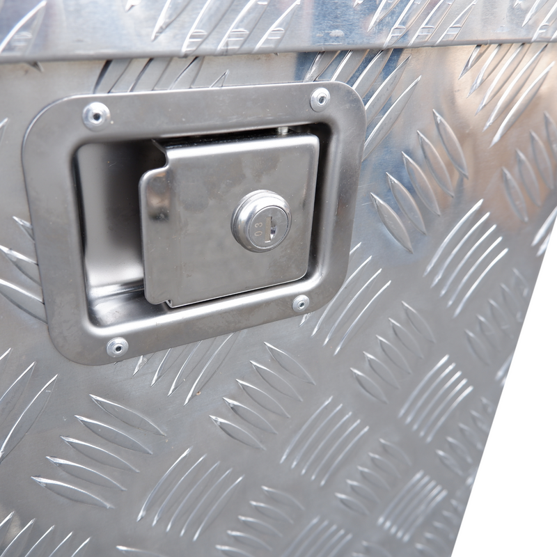 Aluminium Checker Plate Toolbox - Trailer Storage Box - 865X485X395MM