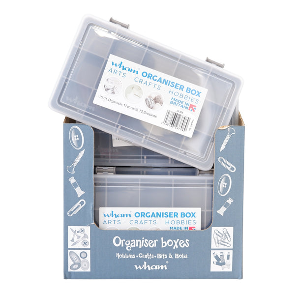 17cm Wham Grey Plastic Organiser with 13 divisions - 18 Piece Box Set