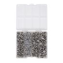 Box of 400 Assorted Flange Pozi Pan Self Tapping Screws. A2-70 Stainless Steel