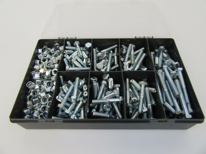 380 pcs M8 Shear Bolt and Nyloc Lock Nuts Assortment kit box set grade 8.8