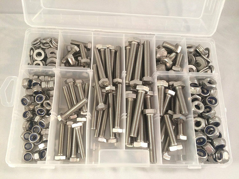 M8 and M10 ASSORTED BOLTS NUTS AND WASHERS KIT SET A2 STAINLESS STEEL DIN 933 NY