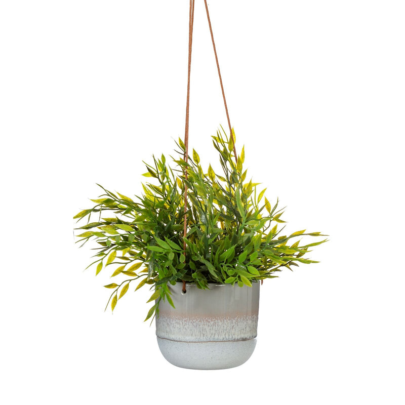Sass & Belle Mojave Grey Hanging Planter Rustic Texture Indoor Garden