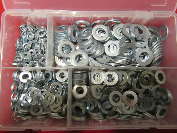 550 Piece M6 M8 M10 M12 Assortment Kit box of Form A Thick Zinc Washers