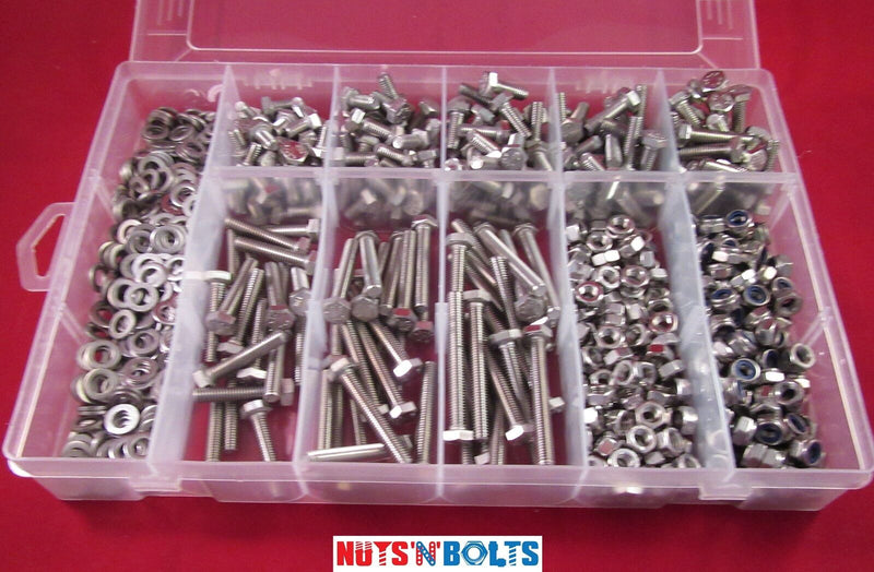 M6 Stainless Assortment of Nuts And Bolts Setscrews and washers Assorted Box kit