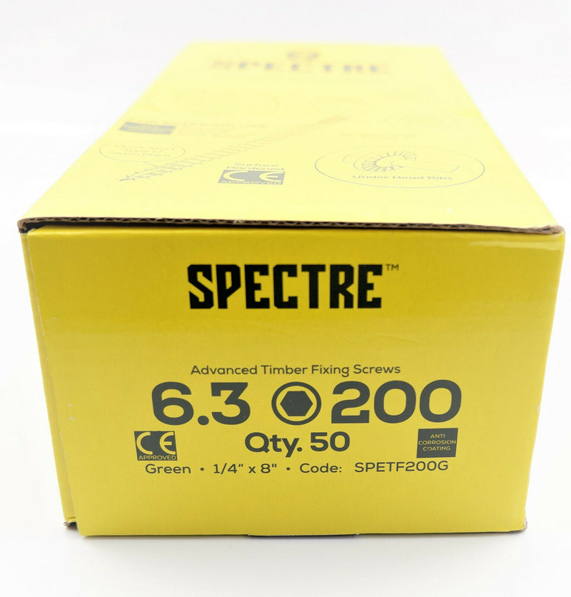 Spectre Landscape Screws Timber Sleeper Decking Fencing Fixing Hex Head 50 Pack