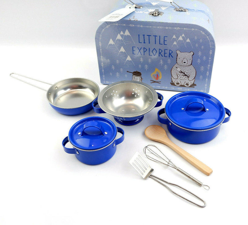 Sass and Belle Children Toy TeaSet Cooking set Kitchen Suitcase Metal Tin