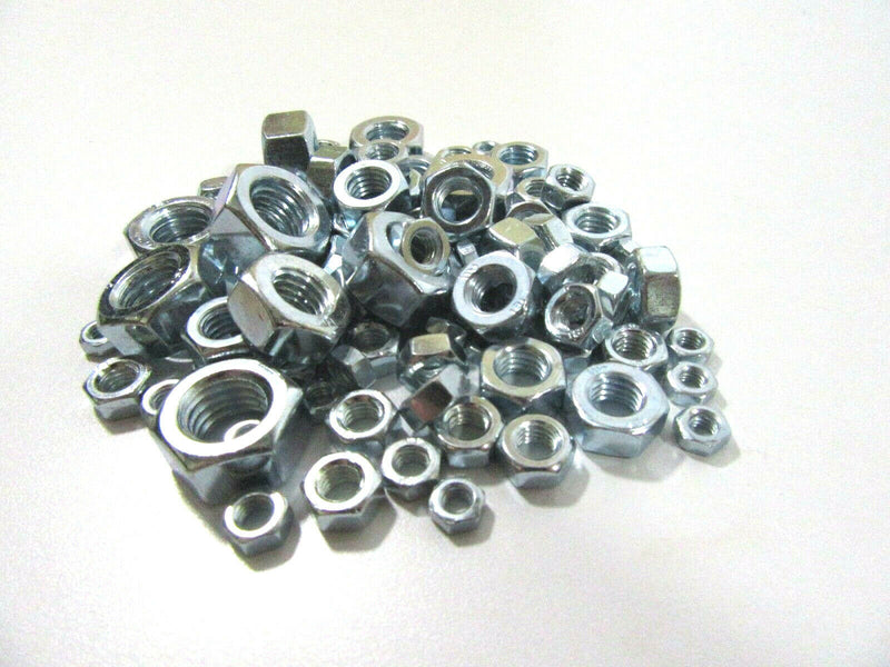 300 Grams mixed pack of full hex nuts M4 M5 M6 M8 M10 M12 Assortment mix pack