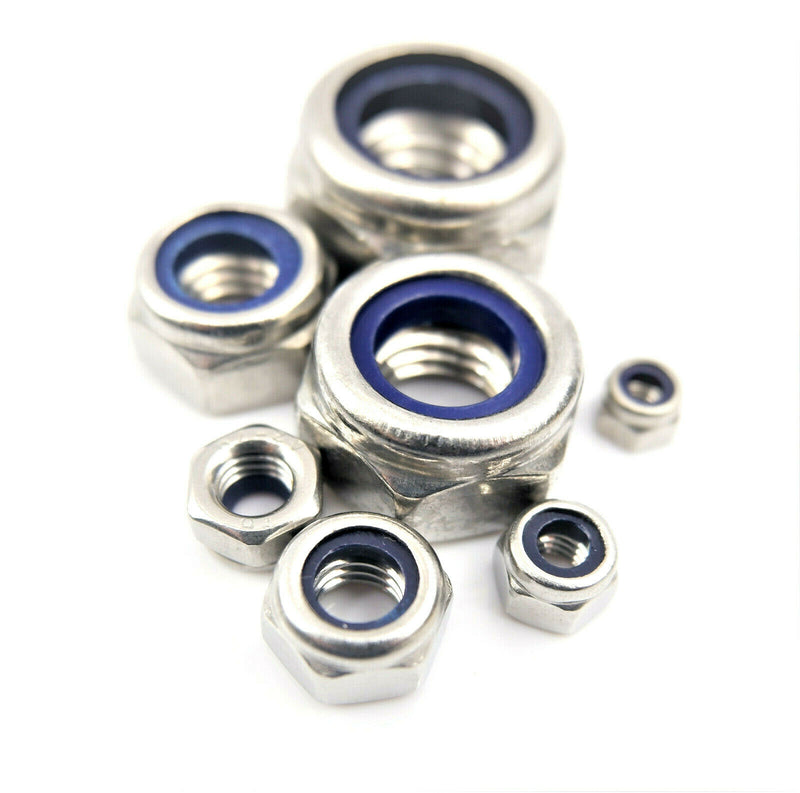 Nyloc Nylon Insert Stainless Steel Locking Nuts Nylon A2 M3 M4 M5 M6 M8 M10 M12