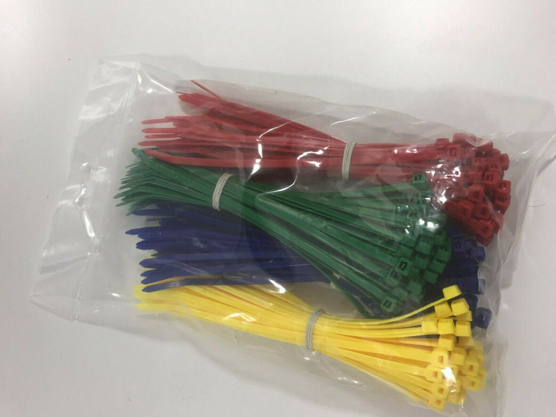 TIMco Cable Tie Assorted Colours 4.8 x 200mm (200 pack) Red Blue Green Yellow