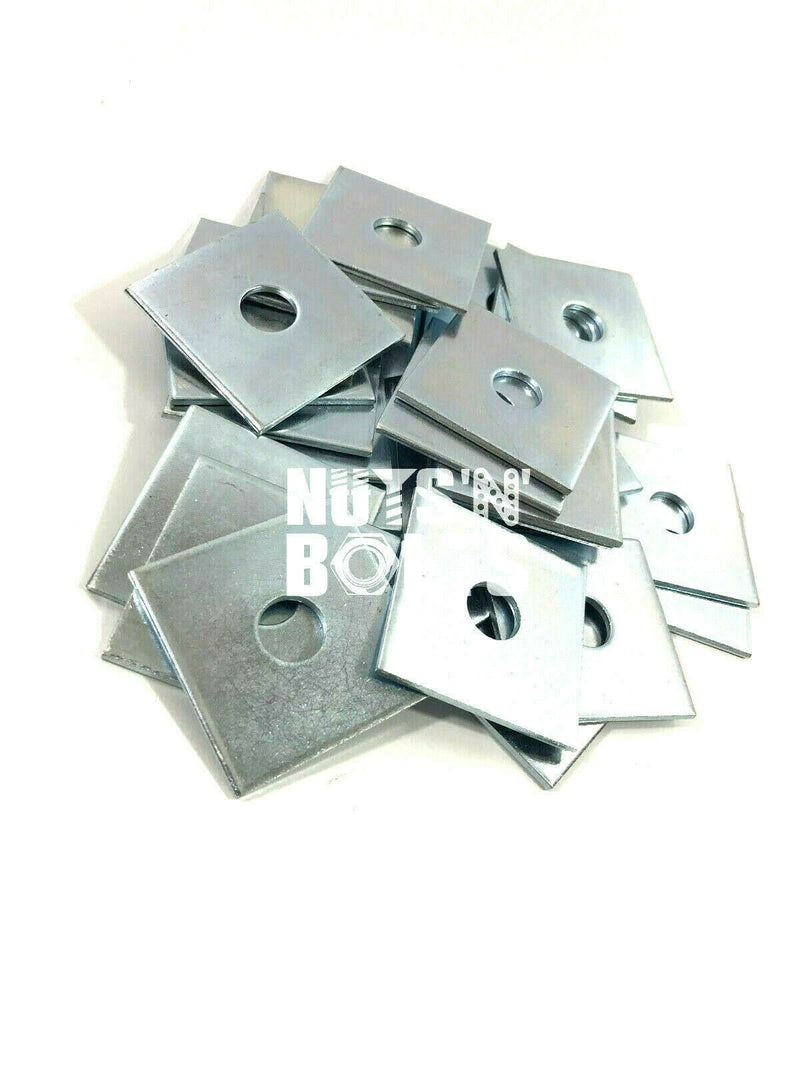 M16 x 50mm x 50mm x 3mm THICK SQUARE PLATE WASHERS ZINC PLATED 16mm x 50 x 50 x3