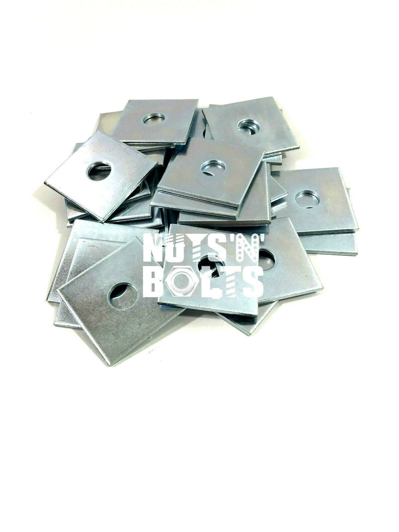 M12 x 40mm x 40mm x 3mm THICK SQUARE PLATE WASHERS ZINC PLATE M12mm x 40 x 40 x3