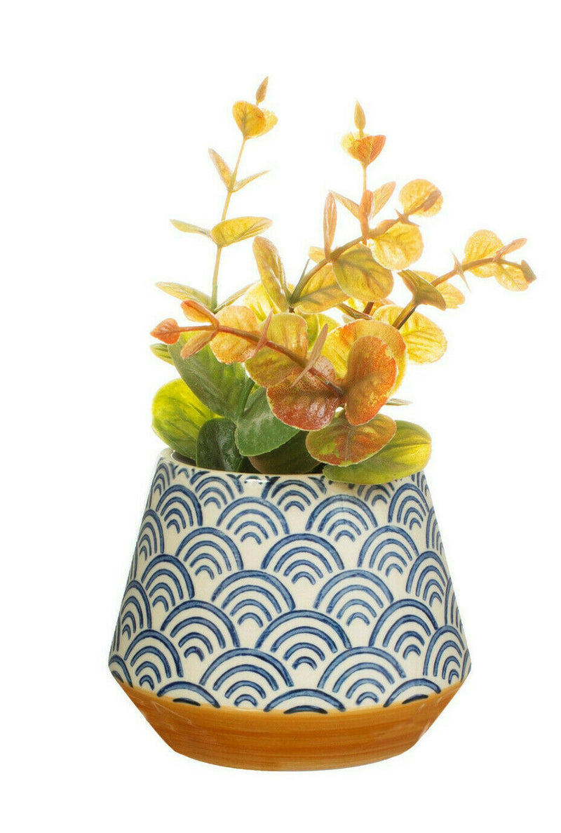 Sass & Belle Blue Wave Planter Small Holder  Garden Home Decor Flower Pot Gift