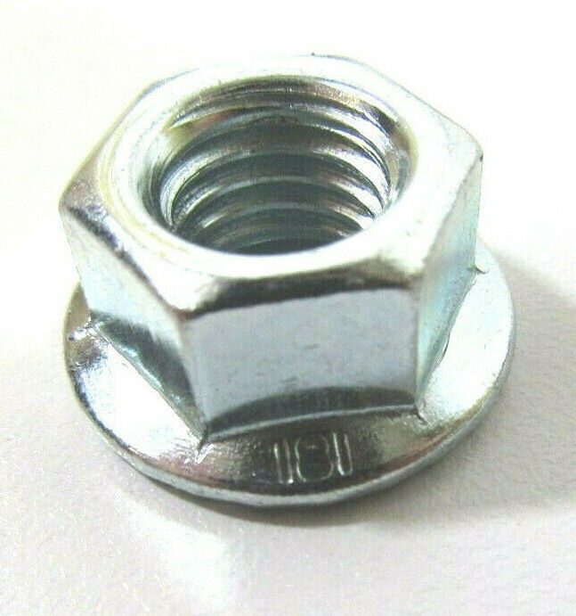 M10 10mm ZINC PLATED HEX SERRATED FLANGE NUTS NUT BZP DIN 6923 BW