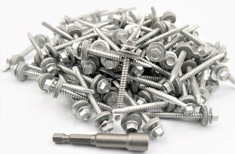 (Pack OF 300) 5.5 x 57mm Tech Screws for roofing & cladding self drill tek screw