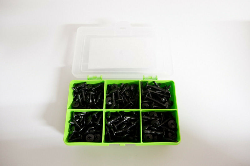 BLACK SELF DRILLING CAR INTERIOR PANEL SCREWS - SELF TAPPING ZINC