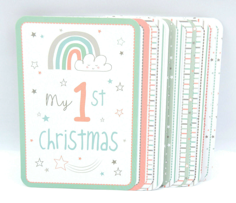 16 EVIE UNICORN NEW BABY 1ST YEAR MILESTONE CARDS GREY GENDER NEUTRAL
