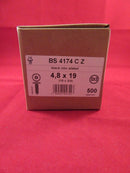 Pack Of 100, 4.8x19mm Black Flanged Head Self Tappers, Mudflap Screws BLACK ZINC