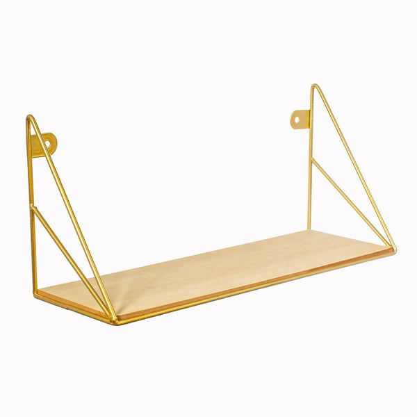 Sass & Belle Gold Loft Metal Wall Shelf Modern Storage Hanging Hallway Shelves