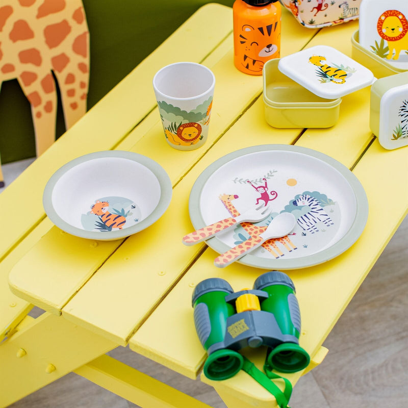 Sass & Belle Baby and Child Savannah Safari Bamboo Tableware 5pc Set