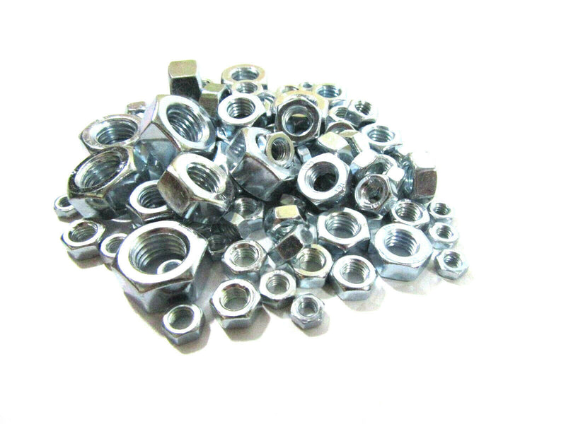 300 Grams mixed pack of full hex nuts M4 M5 M6 M8 M10 M12 Assortment mix pack