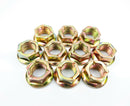 Metric Fine M10 x 1.25 Zinc Hexagon All Metal Manifold Flange Tri Lock Nuts 10.9