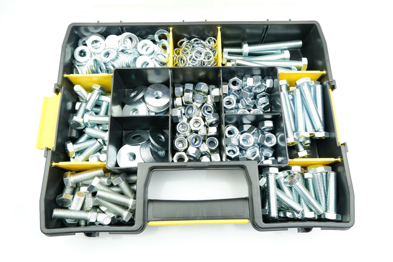 1,830-Piece M8, M10, M12 Nut, Bolt & Washer Assortment Kit - Grade 8.8 Zinc Plated Steel