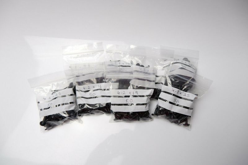 BLACK SELF DRILLING CAR INTERIOR PANEL SCREWS - SELF TAPPING ZINC