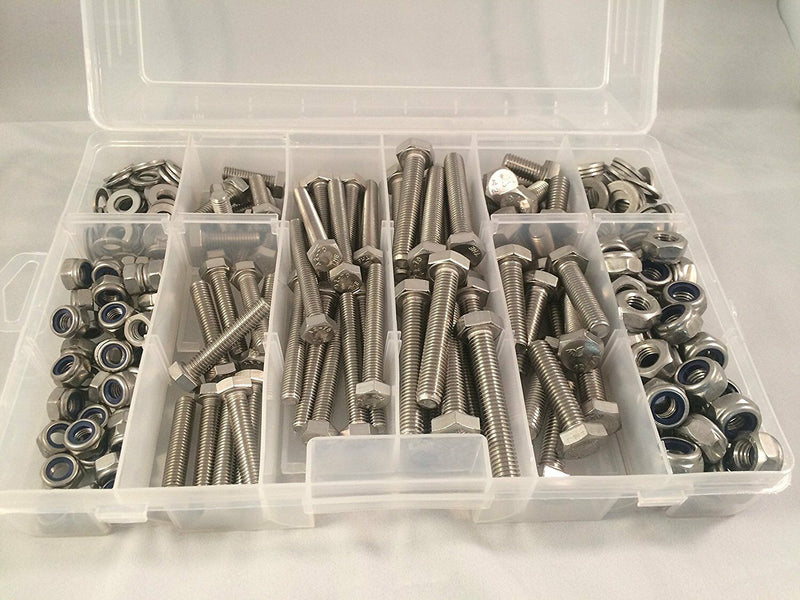 M8 and M10 ASSORTED BOLTS NUTS AND WASHERS KIT SET A2 STAINLESS STEEL DIN 933 NY