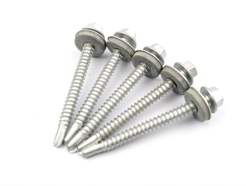 (Pack OF 100) 5.5 x 57mm Tech Screws for roofing & cladding self drill tek screw